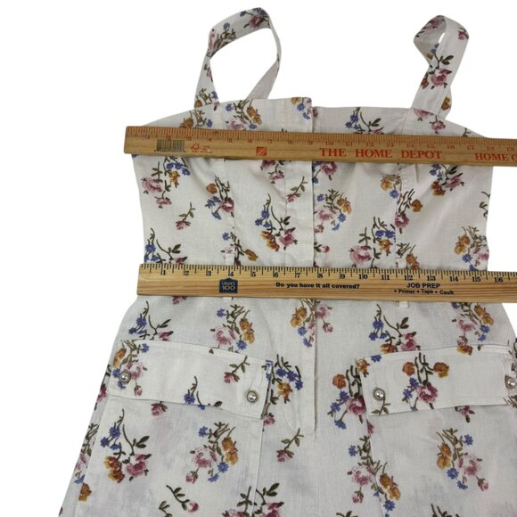 House of Harlow 1960 Floral Linen Blend Belted Romper Size 10 | Boho Summer - Picture 11 of 12